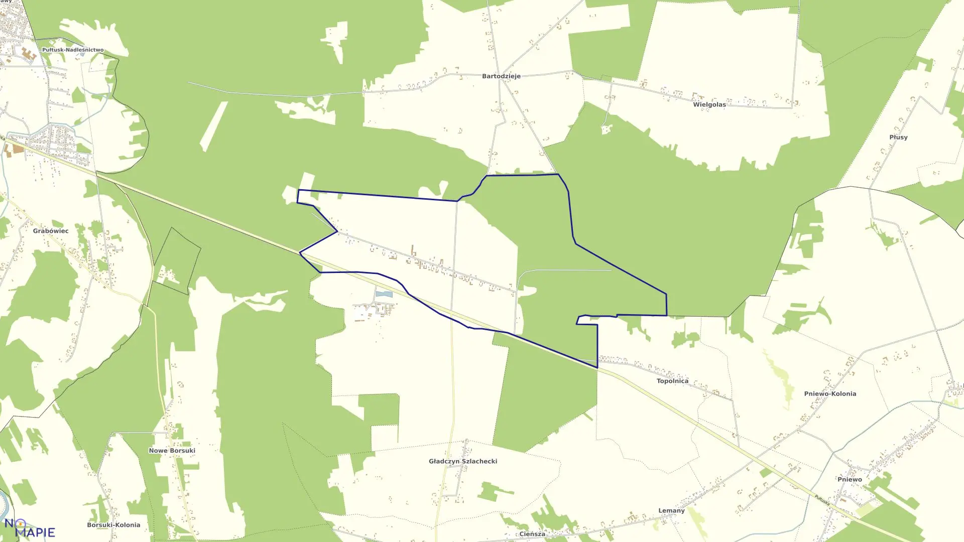 Mapa obrębu GŁADCZYN RZĄDOWY w gminie Zatory